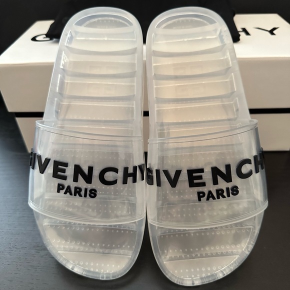 Givenchy Slides Sandals Transparent Clear Rubber - Picture 8 of 12